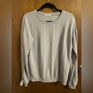 Garage Lavender Ribbon Sleeve Fleece Crewneck Sweatshirt